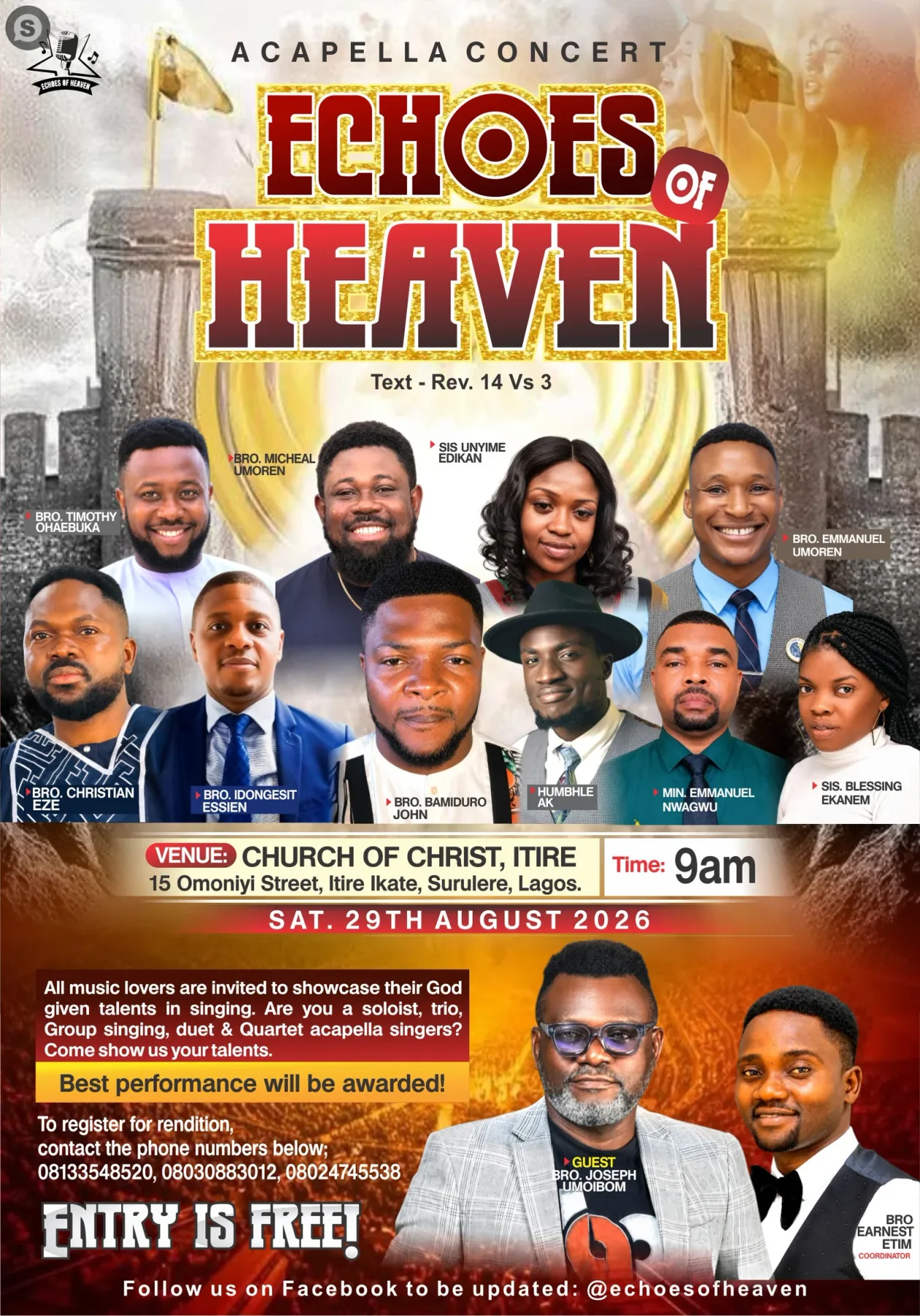ECHOES OF HEAVEN ACAPELLA CONCERT