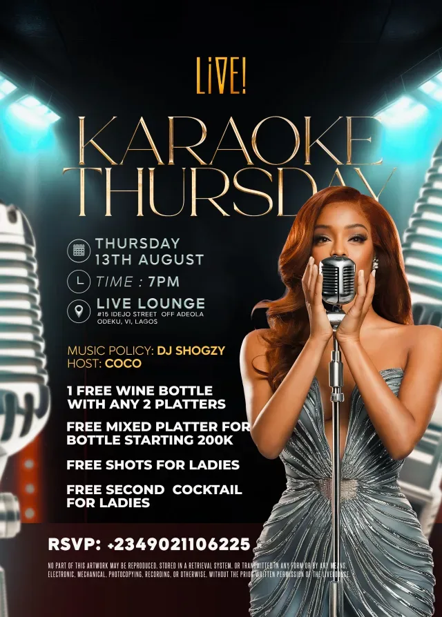 KARAOKE THURSDAY AT LIVE! LOUNGE
